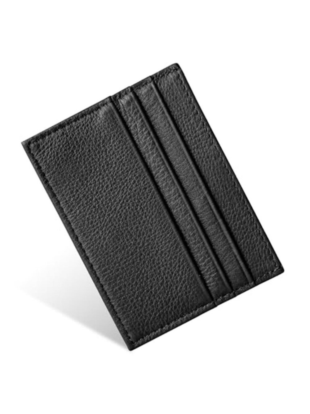 URAQT Leather Card Holder, Ultra-Thin Wallet, Unisex Gift, Black